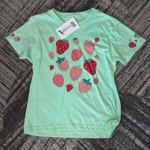 NWT Custom Strawberry Graphic Tee - Youth Small - Tultex Brand